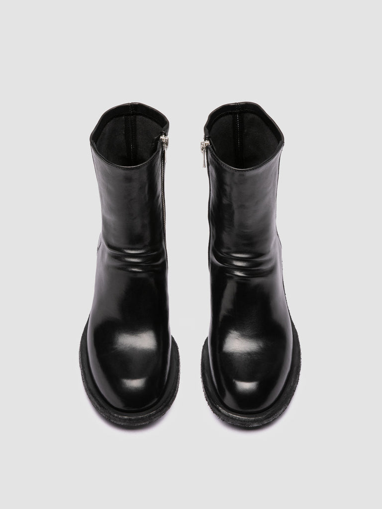 WILDS 019 - Black Leather Zipped Boots