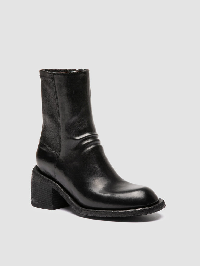 WILDS 019 - Black Leather Zipped Boots