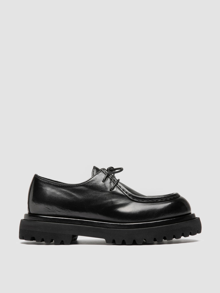 WISAL DD 125 - Black Leather Derby Shoes