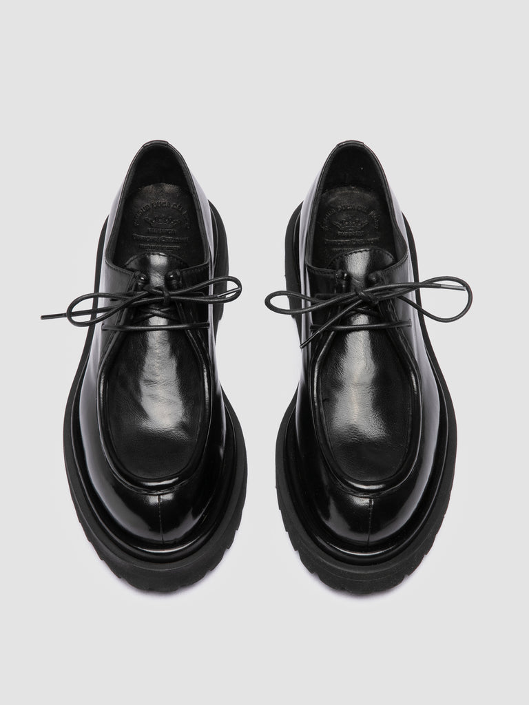 WISAL DD 125 - Black Leather Derby Shoes