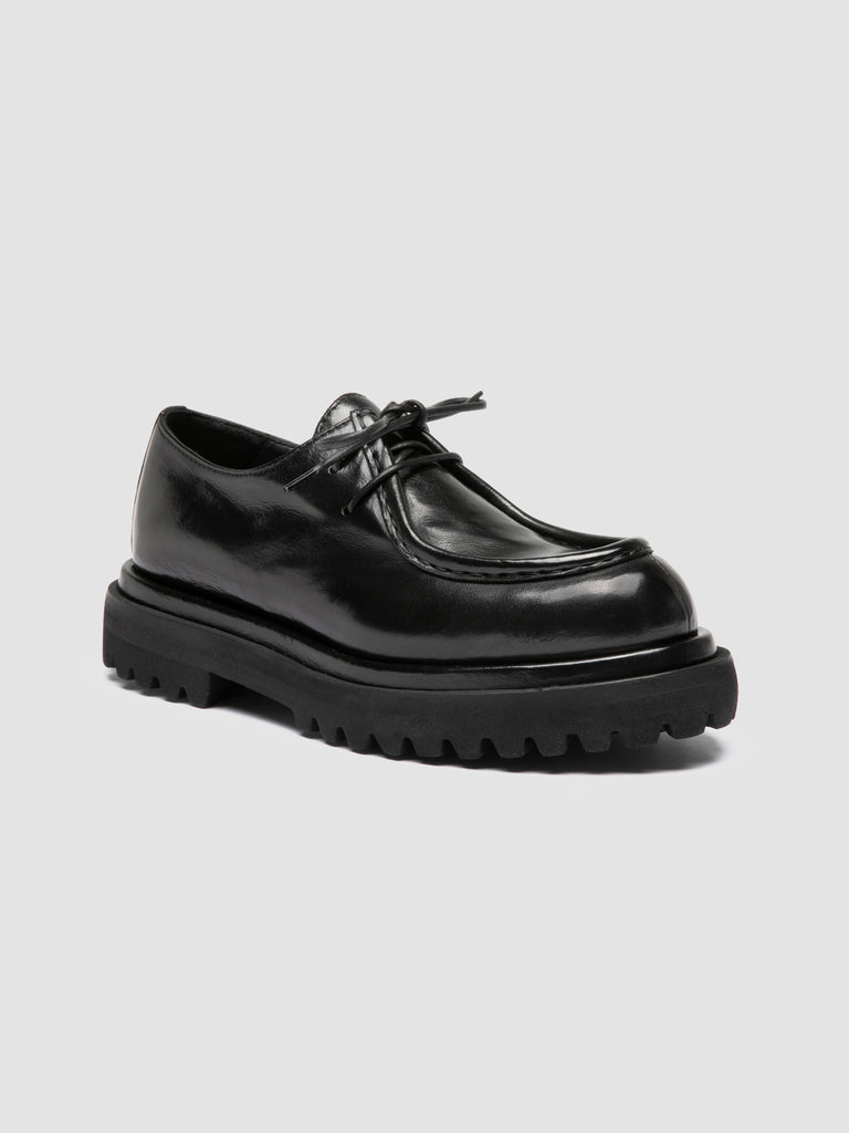 WISAL DD 125 - Black Leather Derby Shoes