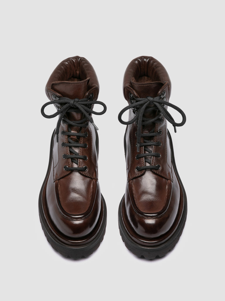 WISAL DD 126 - Dark Brown Leather Lace-Up Boots