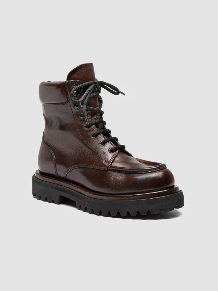 WISAL DD 126 - Dark Brown Leather Lace-Up Boots
