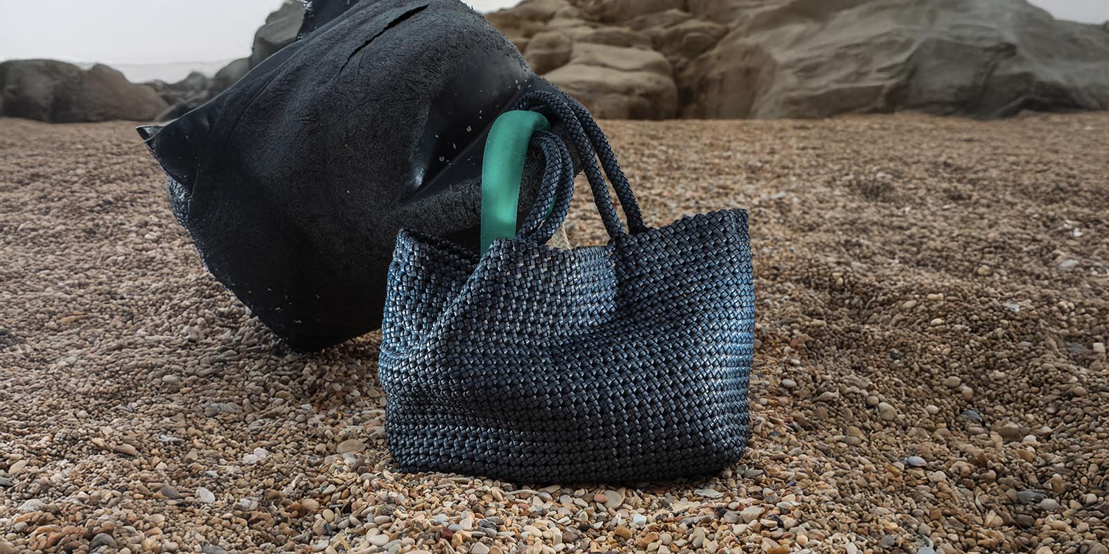 OFFICINE CREATIVE - Women's blue woven tote bag