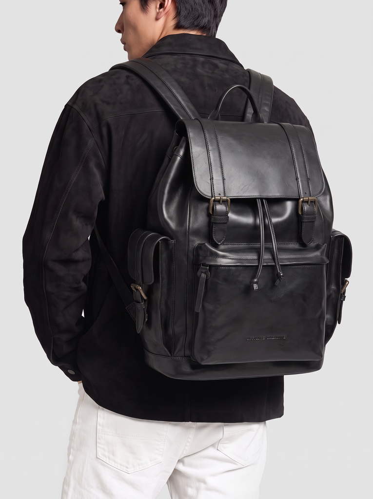 BOSTONIAN 003 - Black Leather Backpack