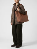 OC CLASS 35 Woven - Brown Leather Tote Bag - thumb image 2,side view