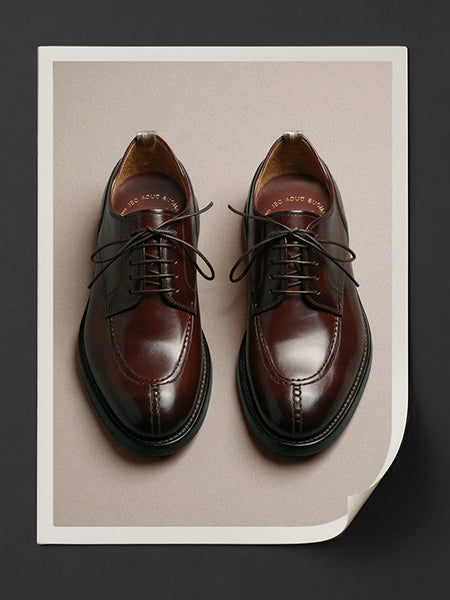 Officine Creative - Men's brown leather derby shoes 
