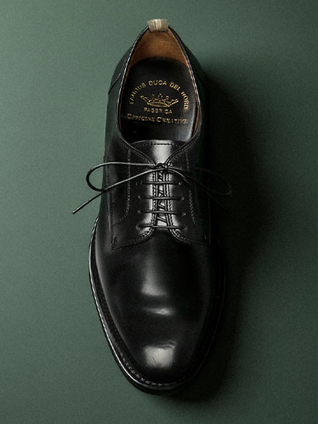 Officine Creative - Men's black leather derby shoes