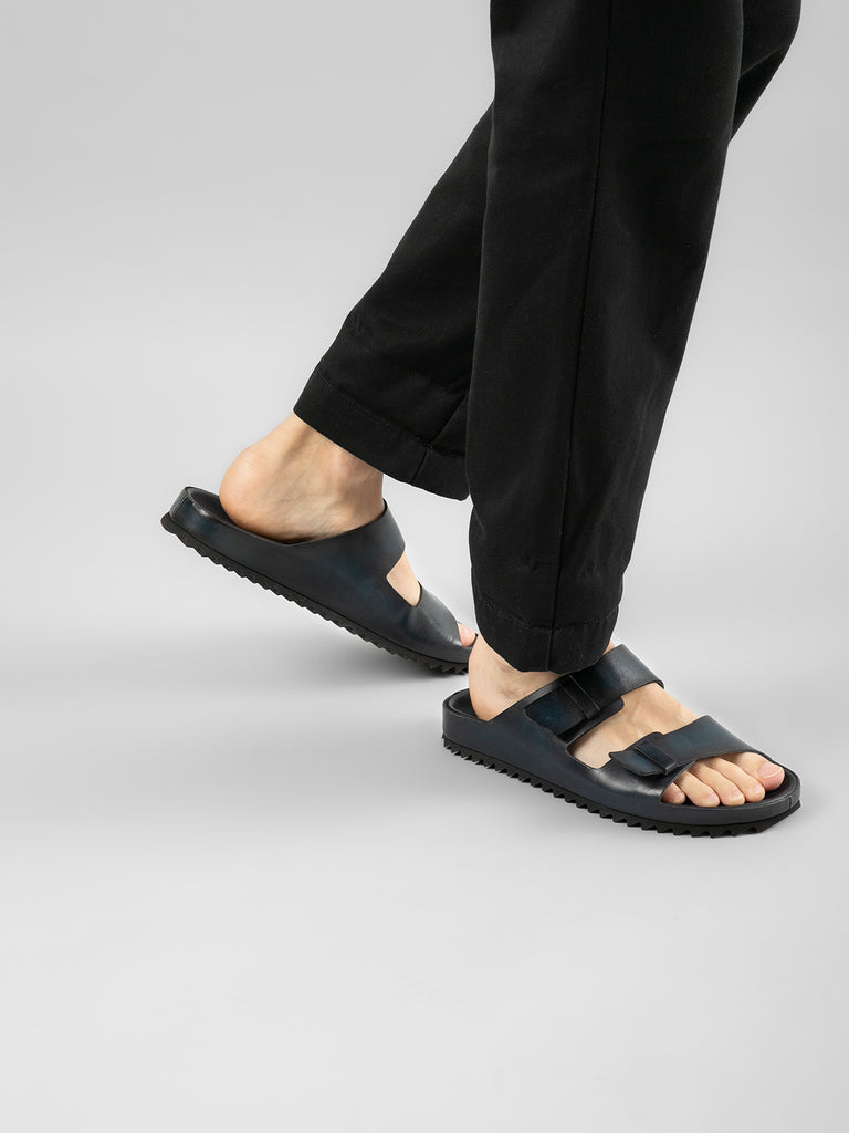 AGORA' 002 Nero - Black Leather Sandals Men Officine Creative - 6