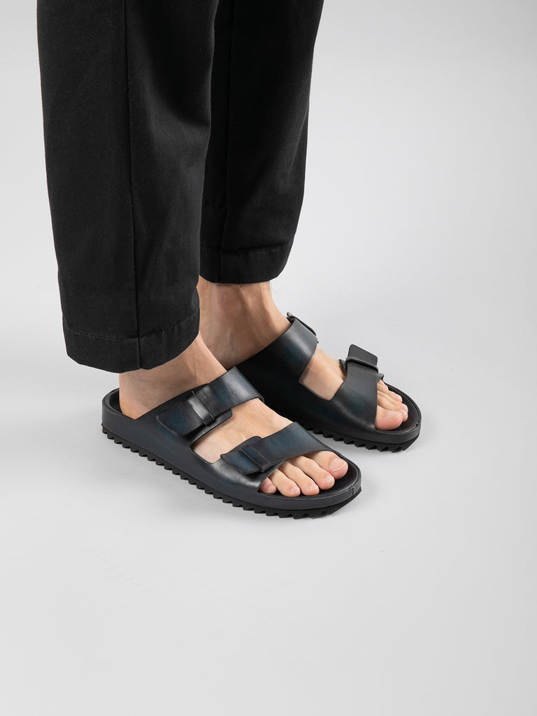 AGORA' 002 Nero - Black Leather Sandals Men Officine Creative - 7