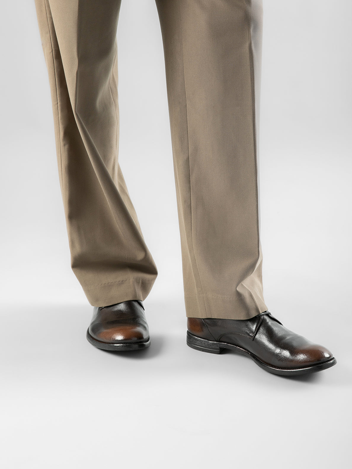 Mens Dark Brown Leather Derby Shoes: ARC 515 Officine Creative Mens Dark Brown Leather Derby Shoes: ARC 515 Officine Creative