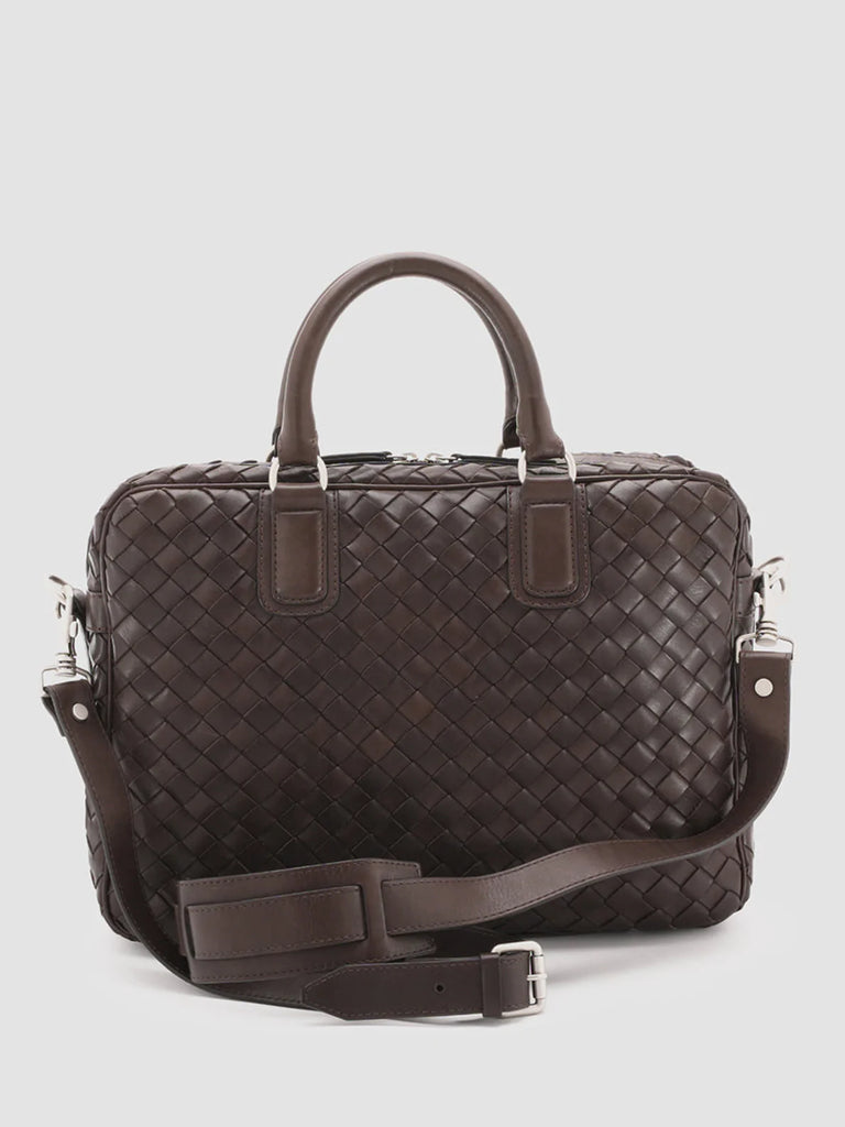 ARMOR 011 Coffee - Brown Woven Leather Bag Officine Creative - 4