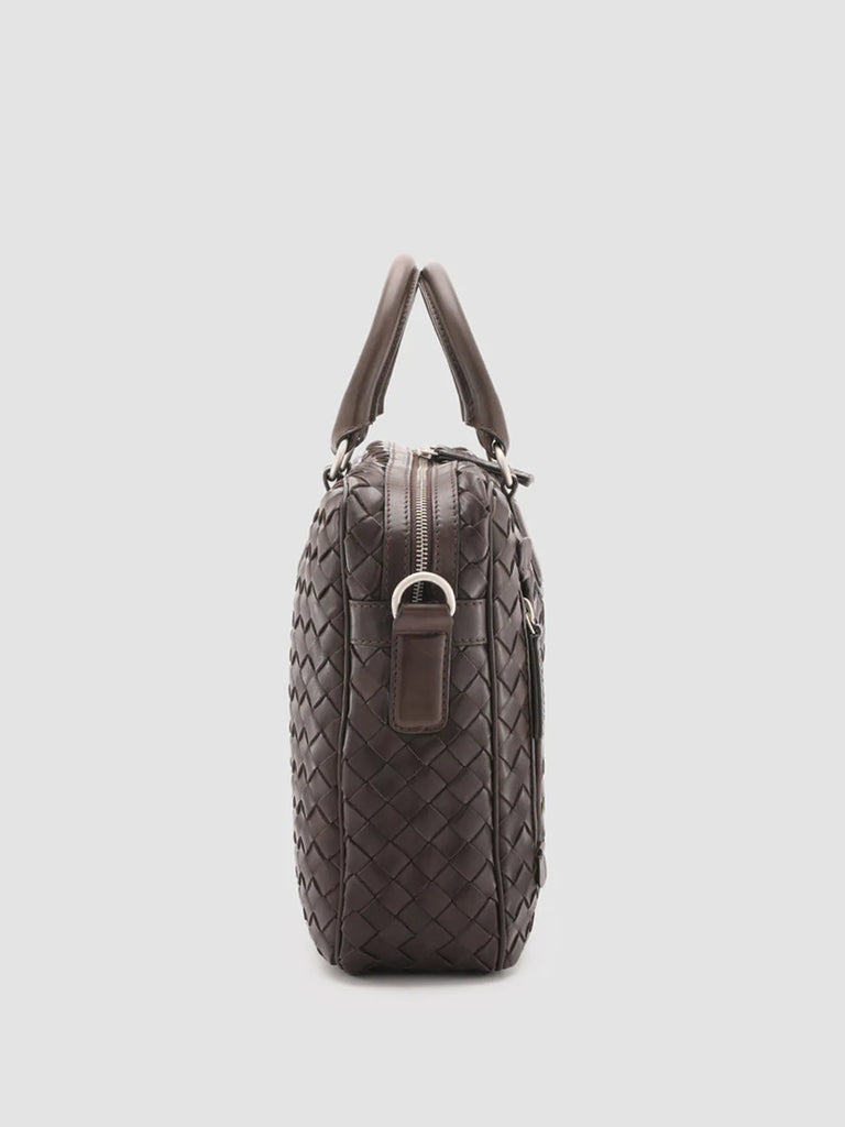 ARMOR 011 Coffee - Brown Woven Leather Bag Officine Creative - 3