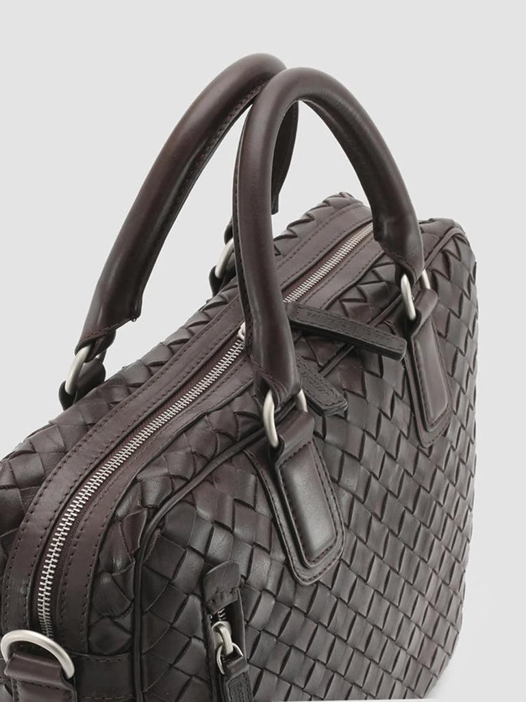 ARMOR 011 Coffee - Brown Woven Leather Bag Officine Creative - 2