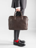 ARMOR 011 Coffee - Brown Woven Leather Bag Officine Creative - 5