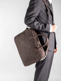 ARMOR 011 Coffee - Brown Woven Leather Bag Officine Creative - 6