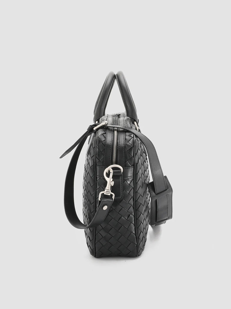 ARMOR 011 Nero - Black Woven Leather Bag Officine Creative - 3