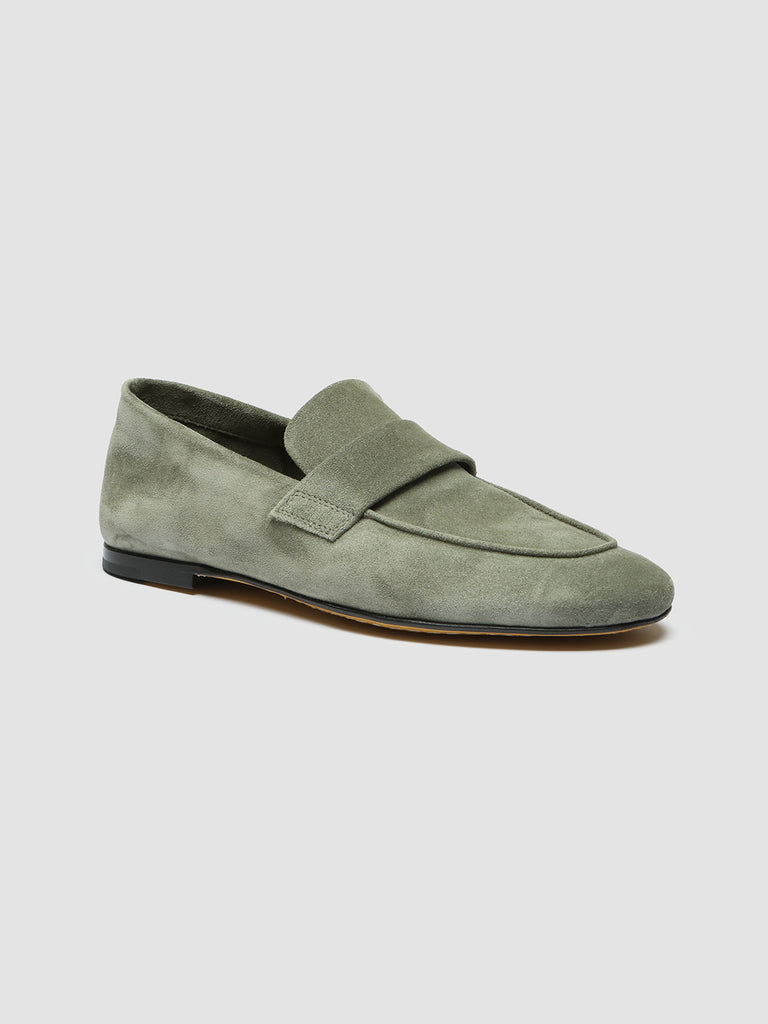 BLAIR 001 Smoked Green - Green Suede Loafers Women Officine Creative - 3
