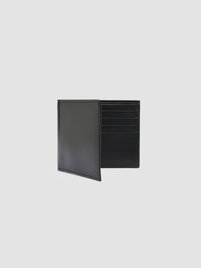 BOUDIN 23 Nero - Black Leather bifold wallet