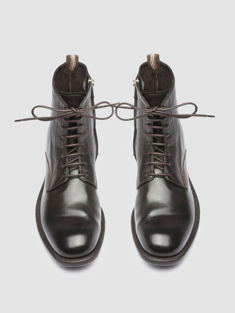 CALIXTE 002 Ebano - Brown Zipped Leather Booties