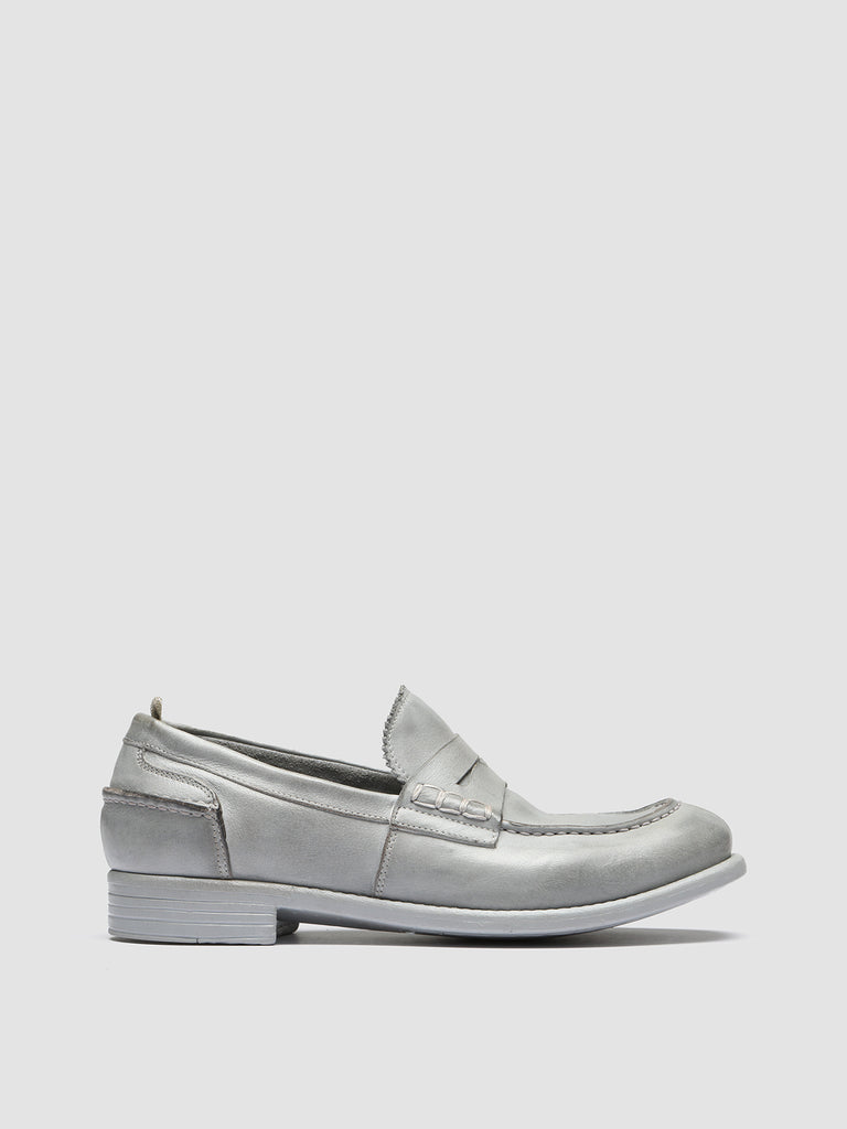 CALIXTE 042 - Grey Leather Penny Loafers