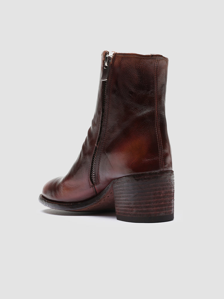 DENNER 101 Tabacco/Bordo - Brown Leather Ankle Boots Women Officine Creative - 4