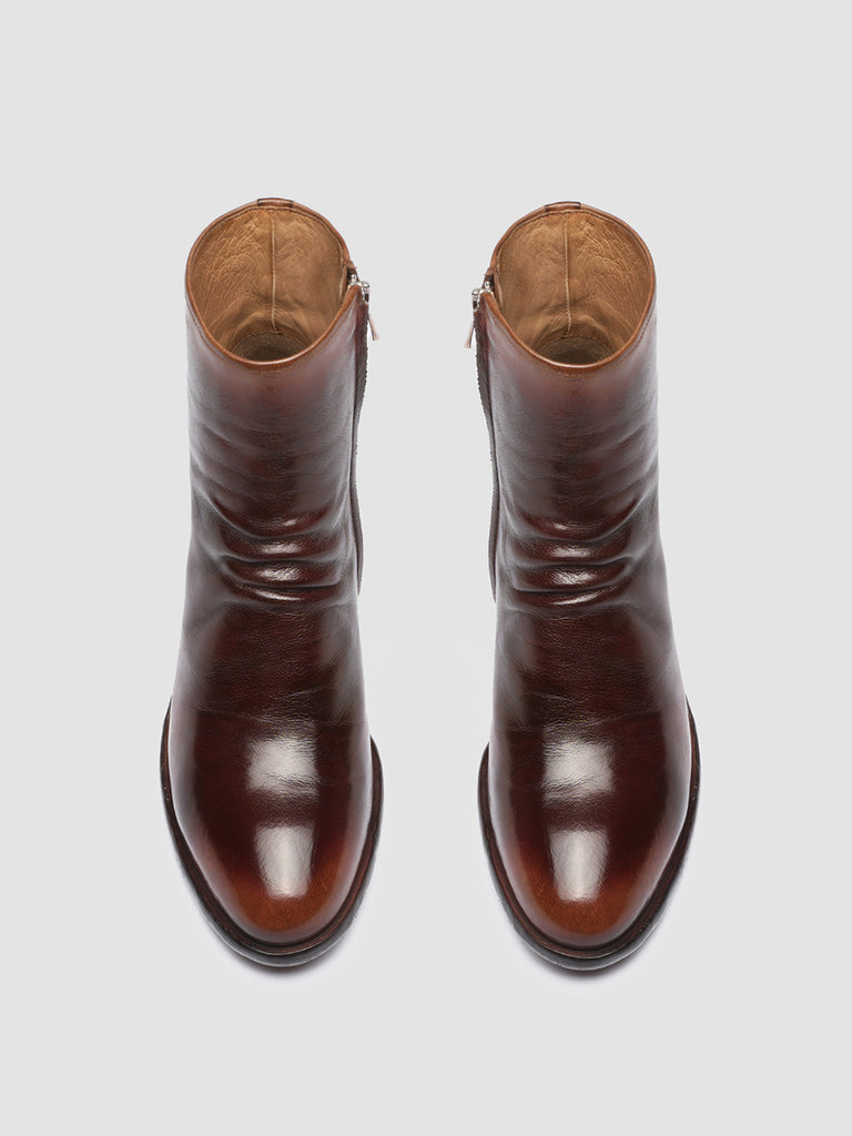 DENNER 101 Tabacco/Bordo - Brown Leather Ankle Boots Women Officine Creative - 2