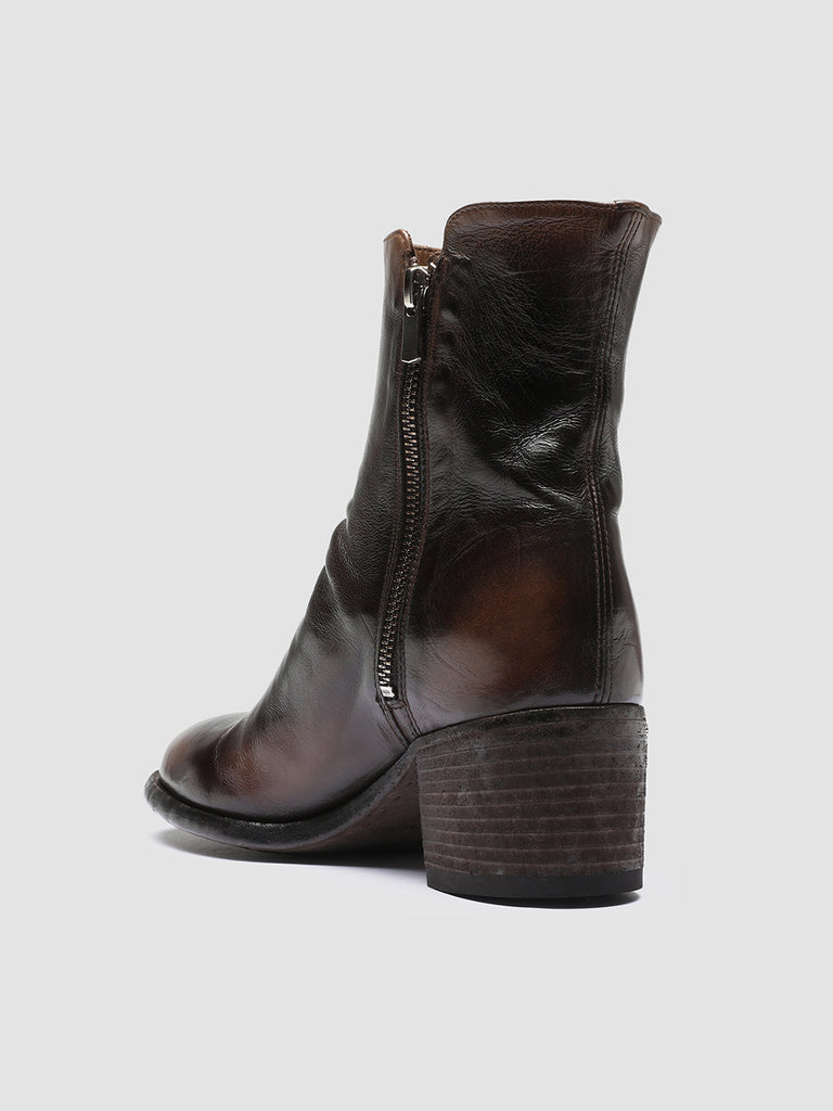 DENNER 103 Caffe/T.Moro - Brown Leather Ankle Boots Women Officine Creative - 4