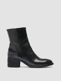 DENNER 107 Nero - Black Leather Ankle Boots Women Officine Creative - 1