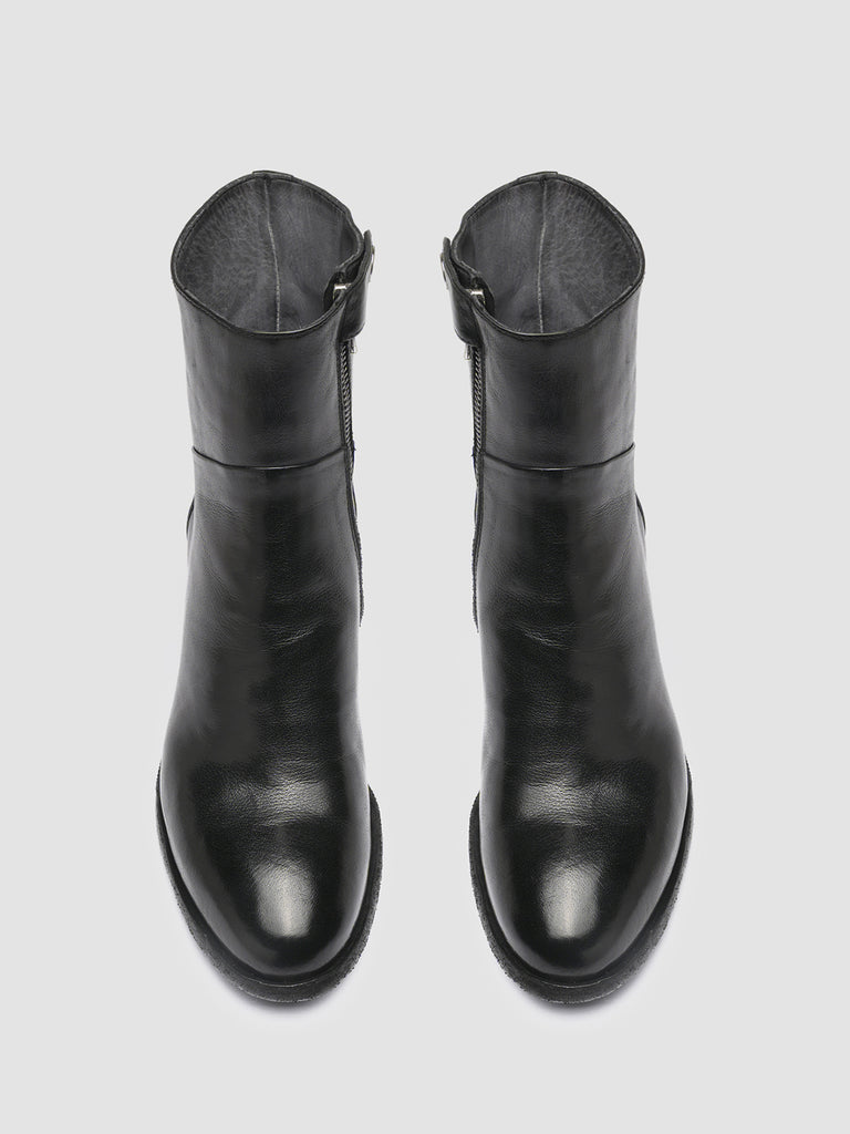 DENNER 107 Nero - Black Leather Ankle Boots