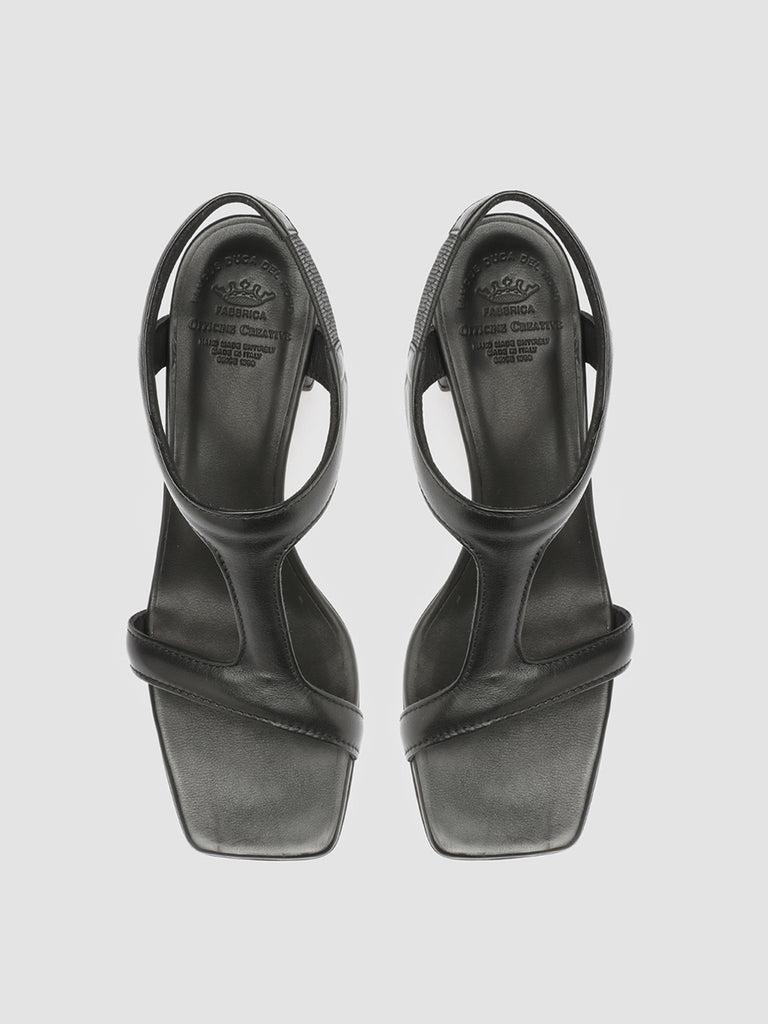 ELSIE 002 - Black Nappa Leather Sandals