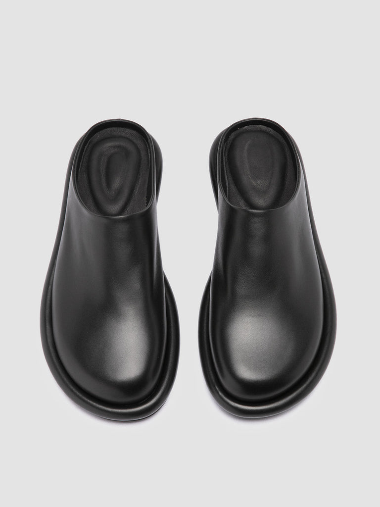 ESTENS 107 - Black Leather Mule Sandals