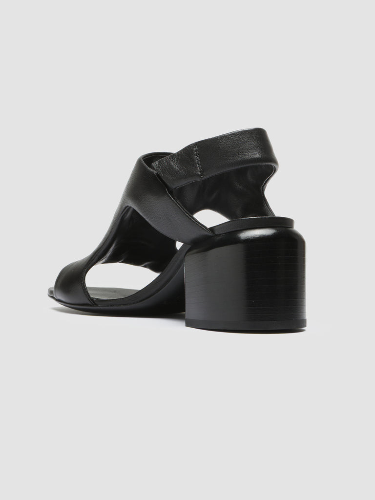 ETHEL 013 Nero - Black Leather Sandals Women Officine Creative - 4