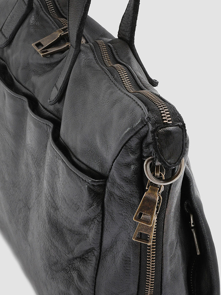 HELMET 29 Nero - Black Leather Briefcase