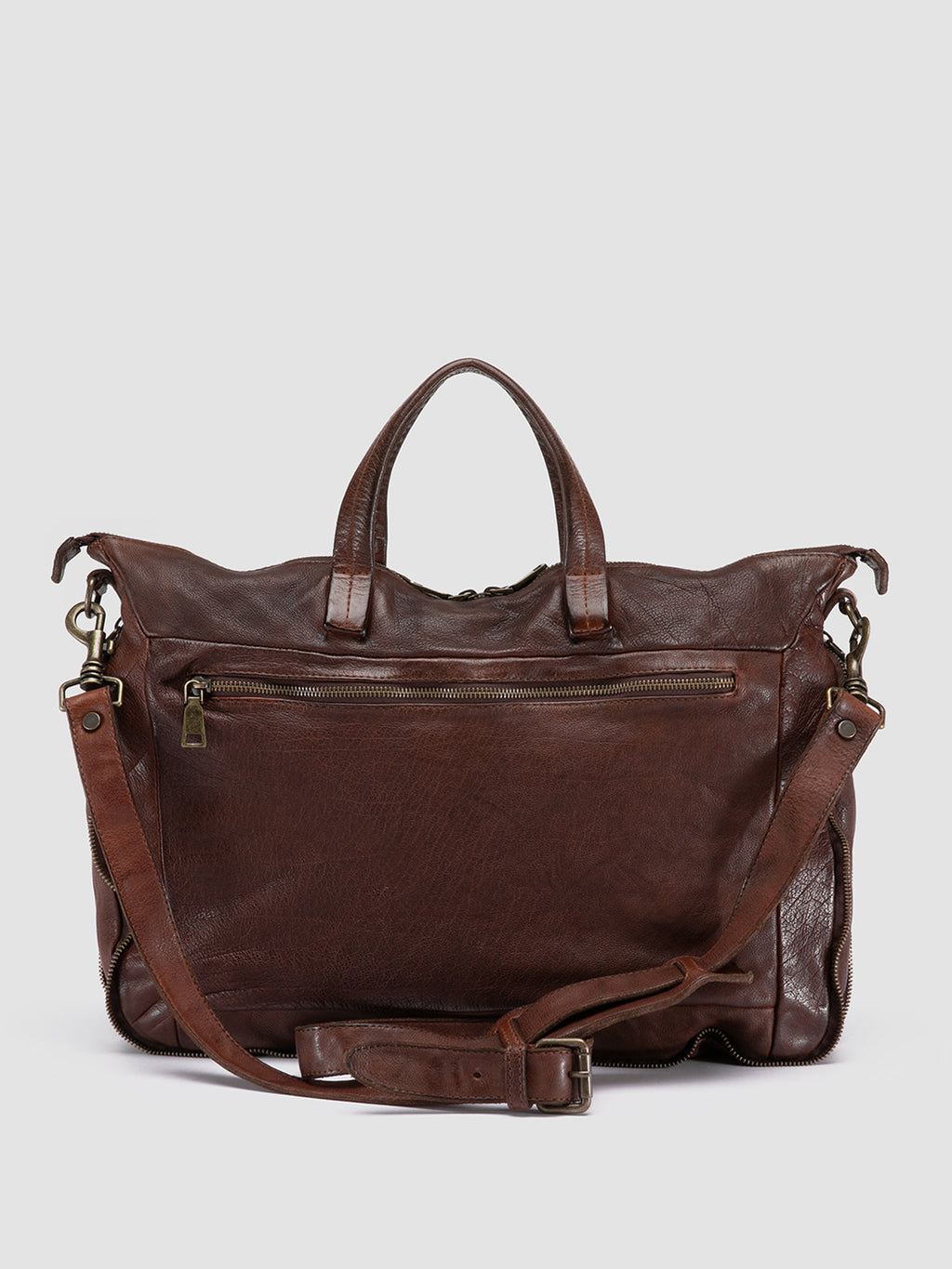 HELMET 046 - Brown Leather Briefcase Men Officine Creative -4