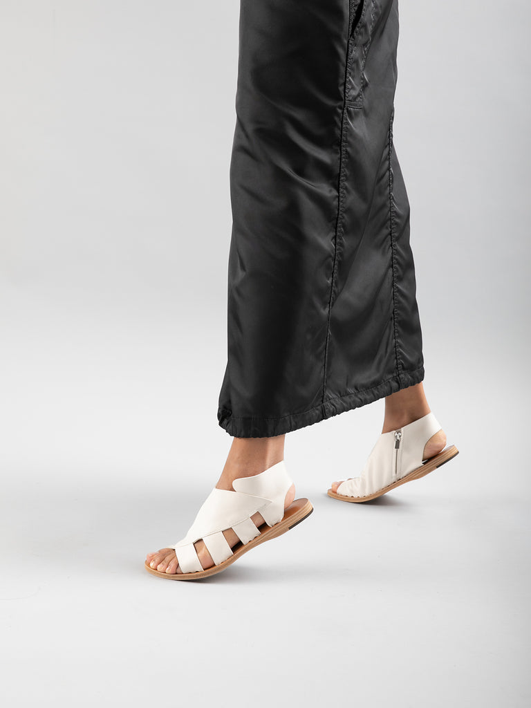 ITACA 044 Nebbia - White Leather Sandals