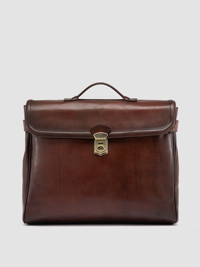 JEROME 003 - Light Brown Leather Briefcase