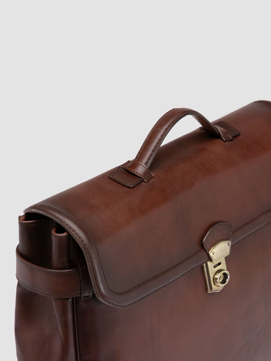 JEROME 003 - Brown Leather Briefcase Men Officine Creative -2