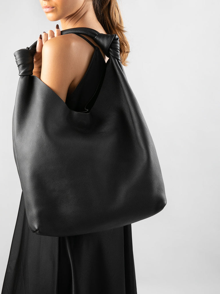 BOLINA 15 Nero - Black Leather Hobo Bag Officine Creative - 5