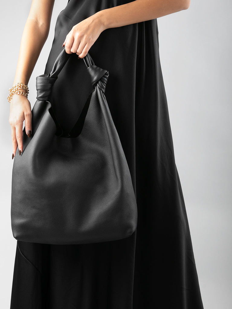 BOLINA 15 Nero - Black Leather Hobo Bag Officine Creative - 6