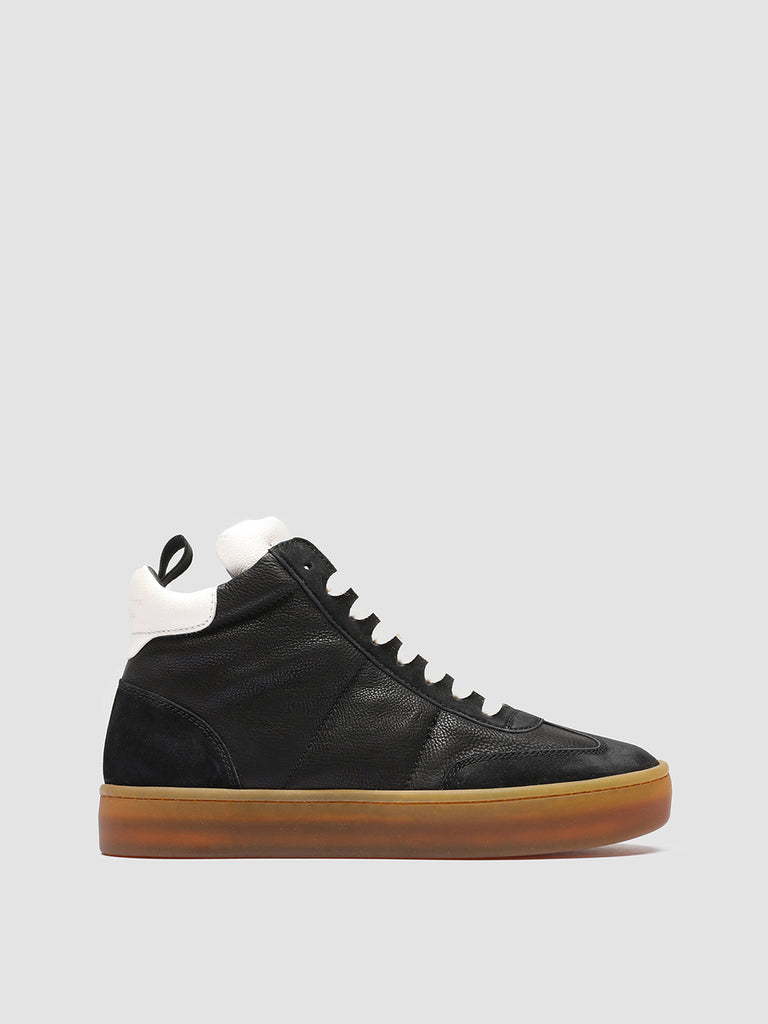 KOMBINED 102 Black Tofu - Black Leather Sneakers Latex Sole