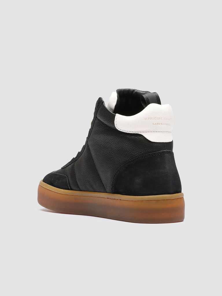 KOMBINED 102 Black Tofu - Black Leather Sneakers Latex Sole Women Officine Creative - 4