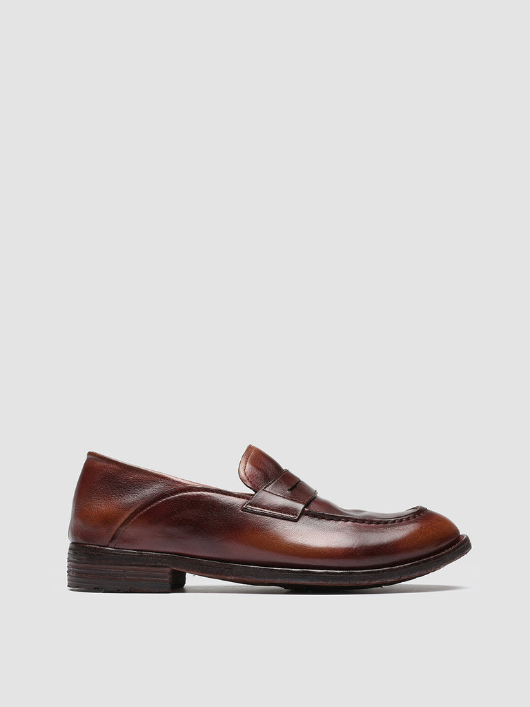 LEXIKON 140 Tabacco/Bordò - Brown Leather Penny Loafers