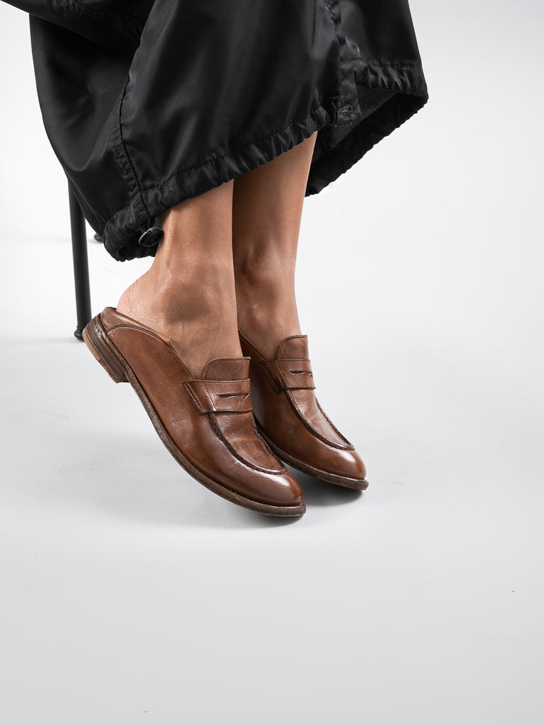 LEXIKON 516 Vecchio Sughero - Brown Leather Loafers Women Officine Creative - 6