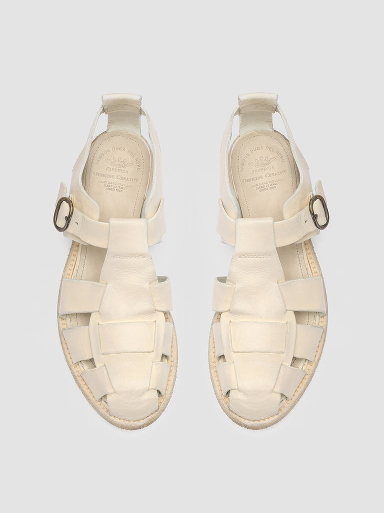 LEXIKON 536 Nebbia - White Leather Sandals