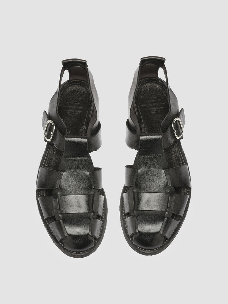 LEXIKON 536 Nero - Black Leather Sandals