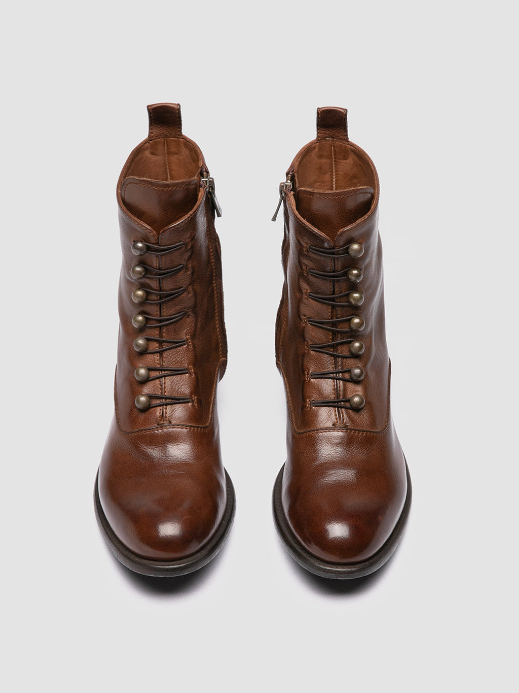 LIS 006 - Brown Leather Zipped Boots Women Officine Creative -2