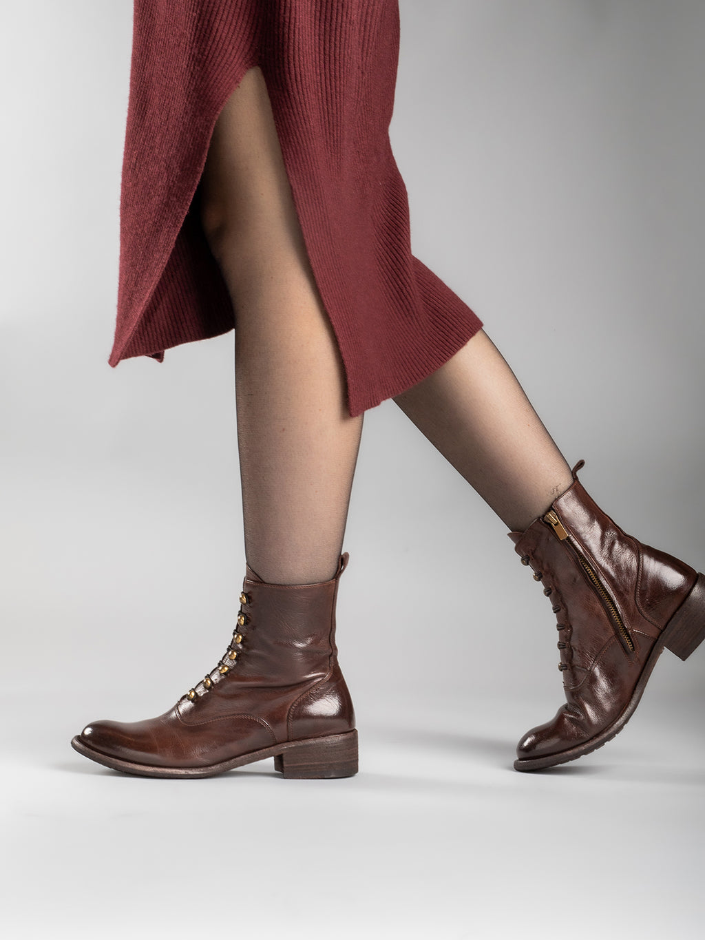 LISON 036 Otto - Burgundy Leather Booties Women Officine Creative - 6