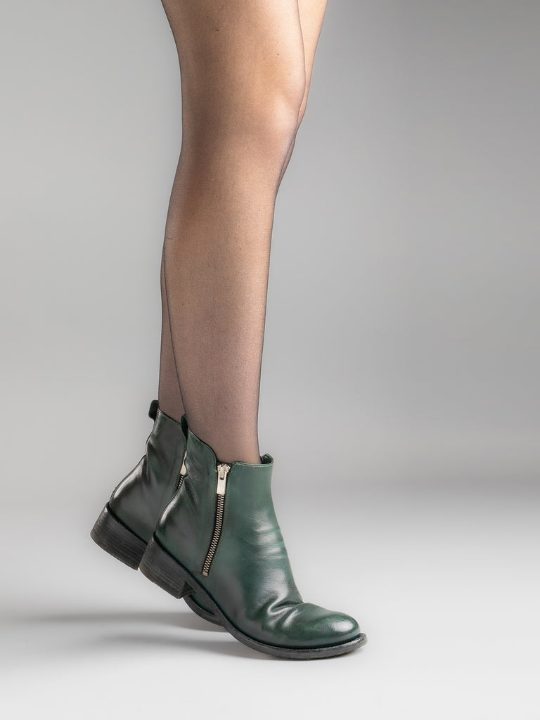 LISON 040 Bouteille - Green Leather Ankle Boots Women Officine Creative - 6