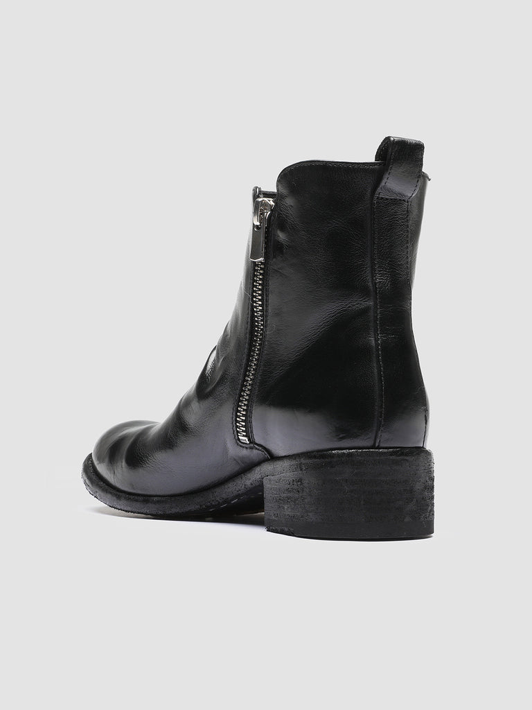 LISON 040 Nero - Black Zipped Leather Ankle Boots Women Officine Creative - 4
